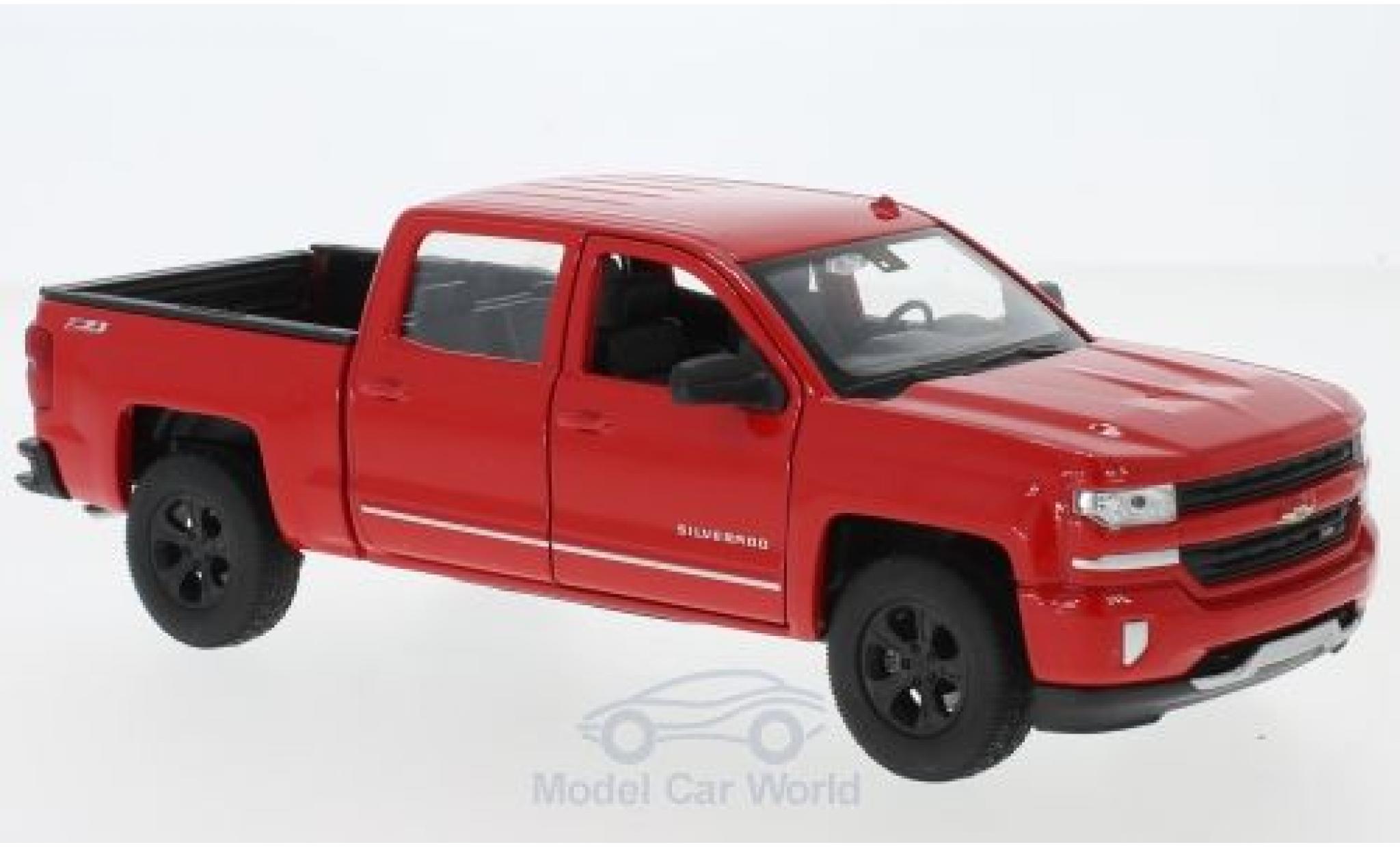 Chevrolet Silverado 1/24 Welly red 2017 diecast model cars