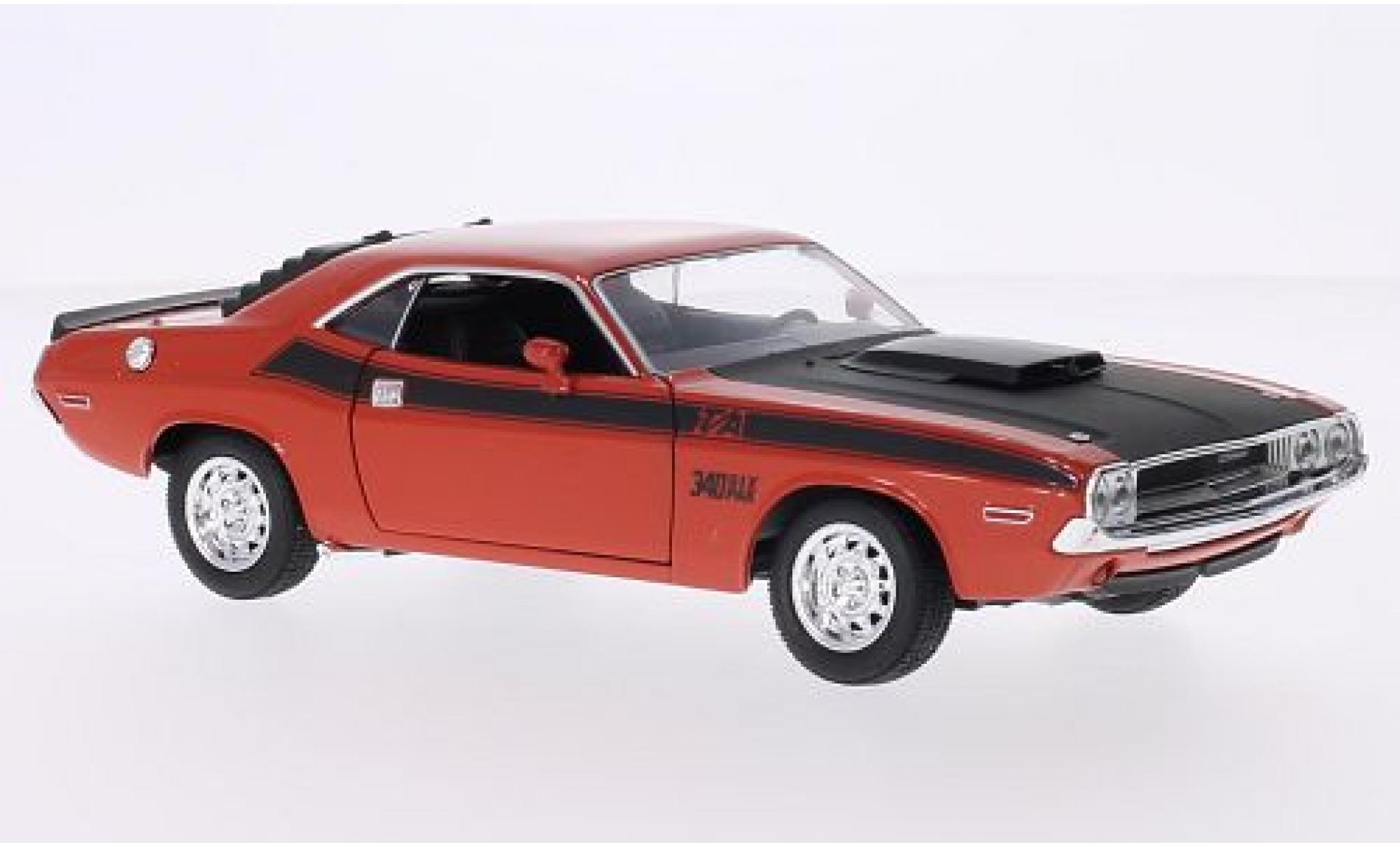 Dodge Challenger 1/24 Welly T/A orange/matt-black 1970 diecast model cars