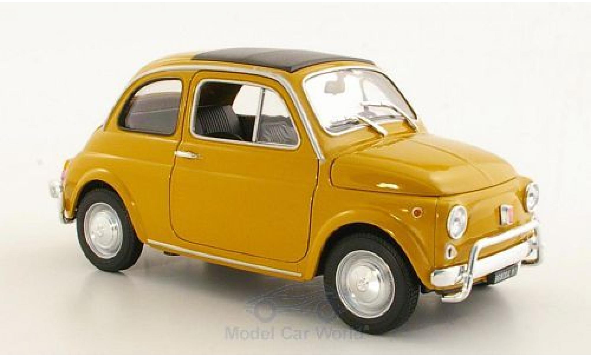 Fiat 500 1/18 Welly yellow 1957 ohne Vitrine diecast model cars