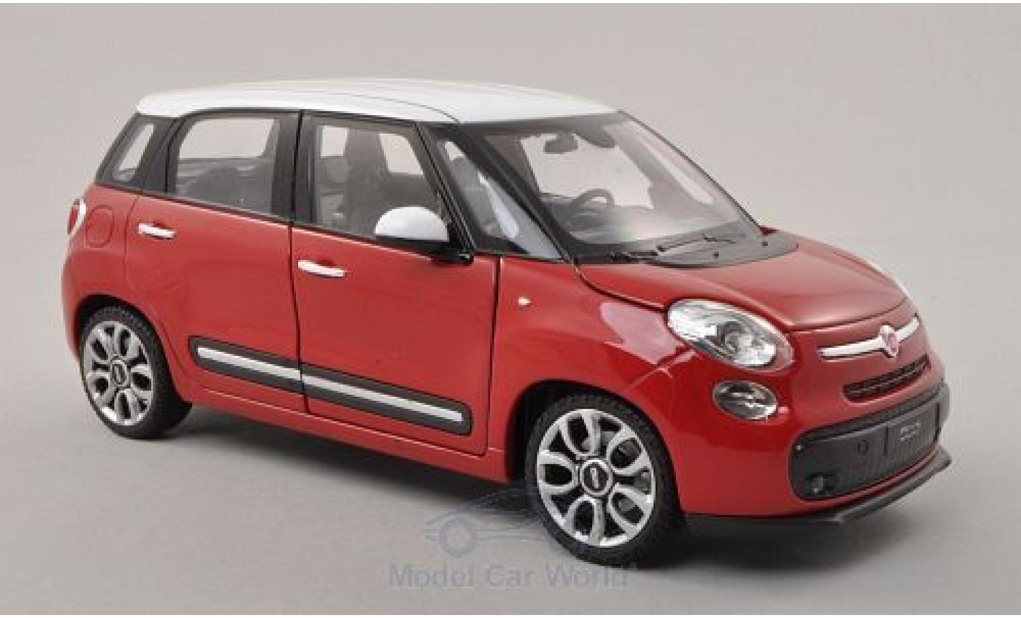 Fiat 500 L 1/24 Welly L red/white 2013 diecast model cars