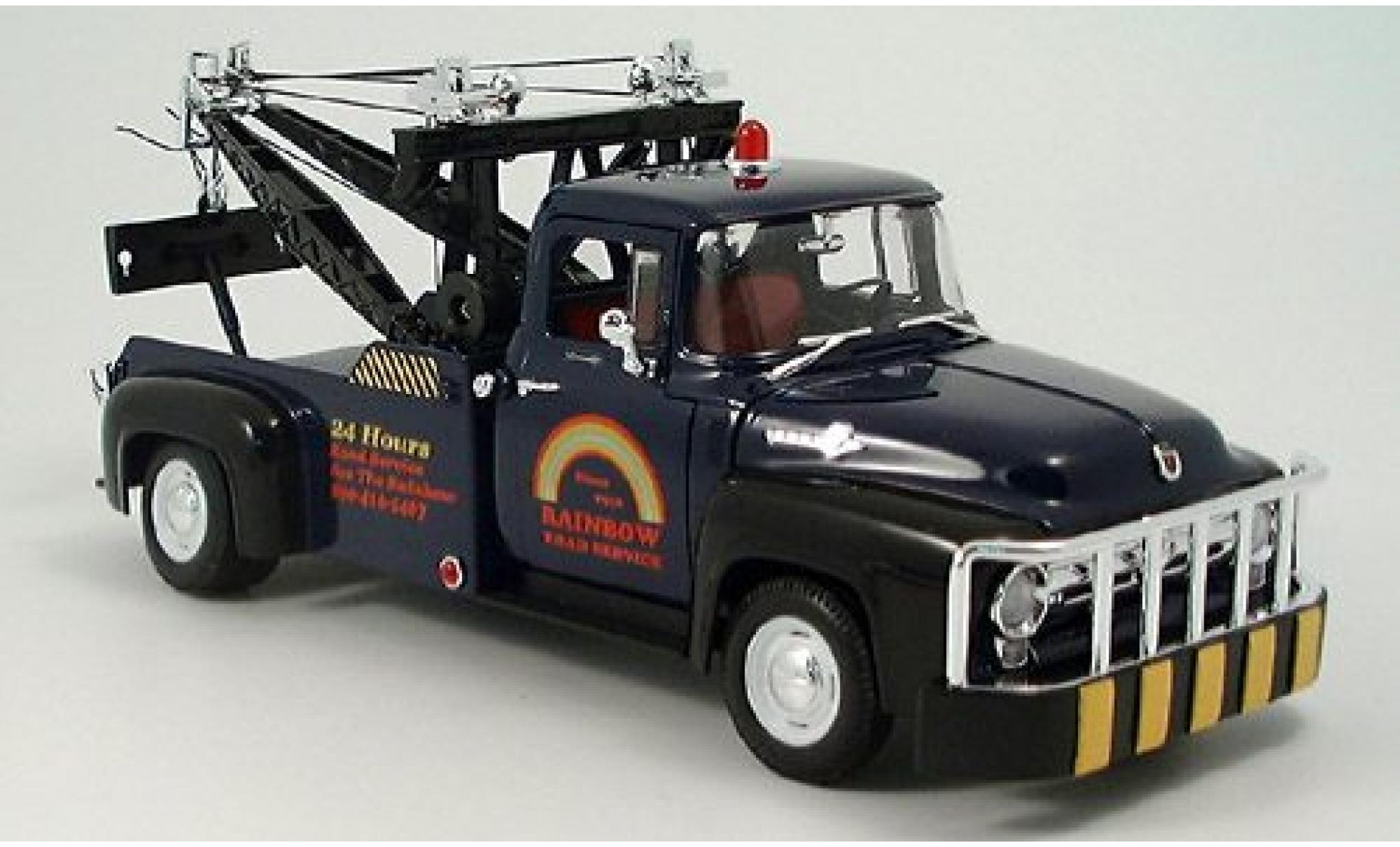 Ford F-100 1/18 Welly F 100 Abschleppwagen dk. blue 1956 1:18 diecast model cars