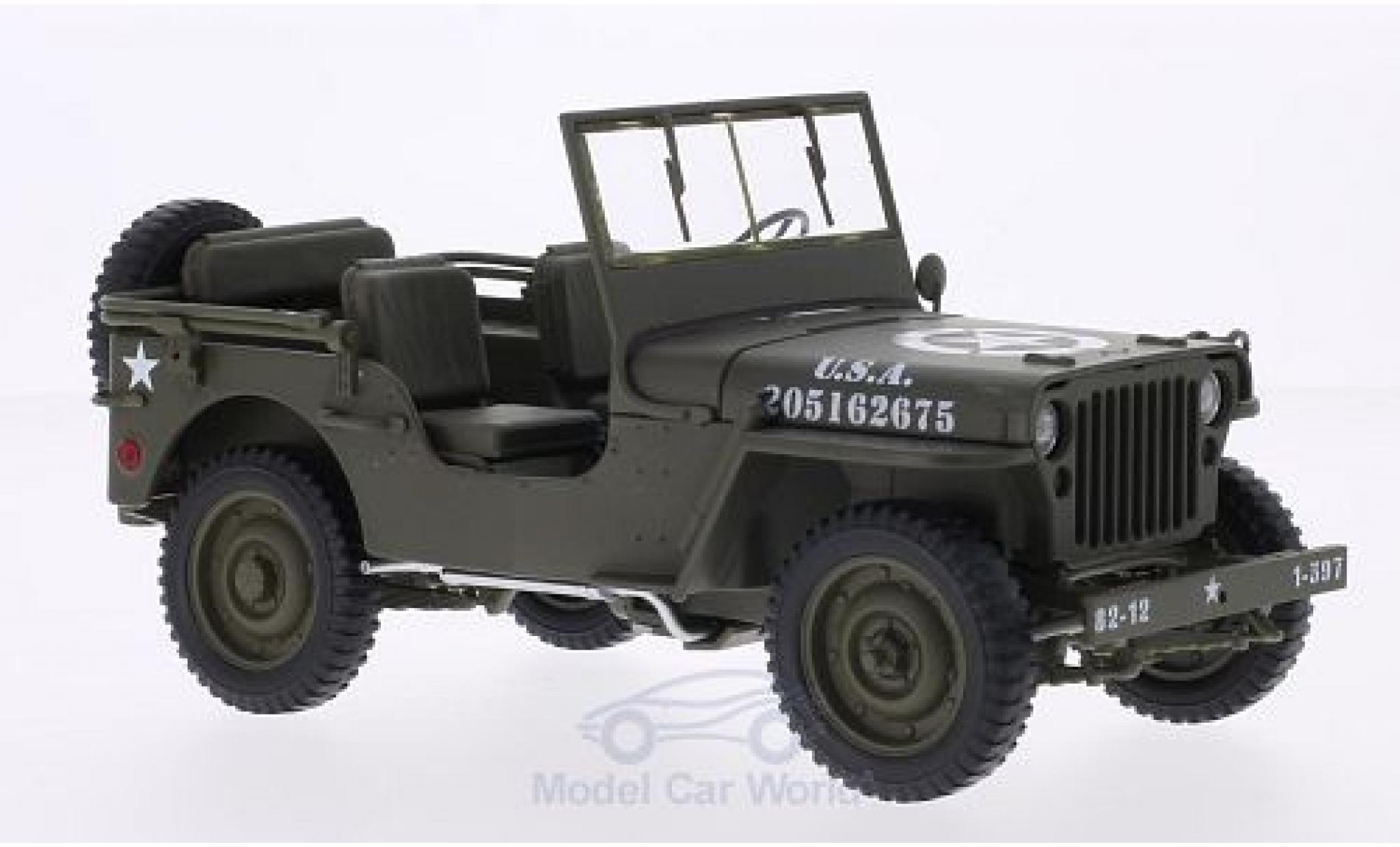 Jeep Willys 1/18 Welly matt-oliv U.S. Army offen diecast model cars