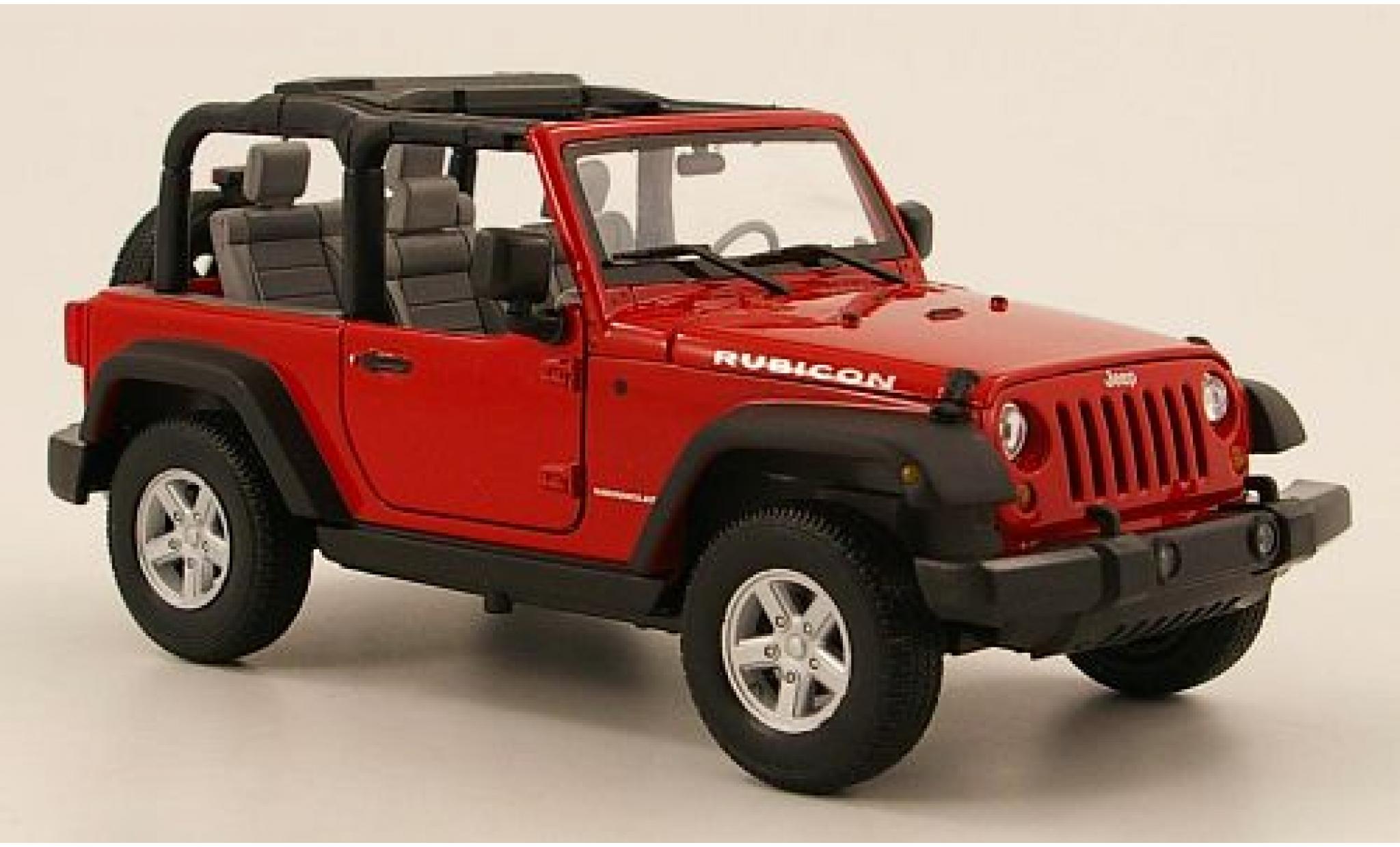Jeep Wrangler 1/24 Welly Rubicon red 2007 1:24 diecast model cars