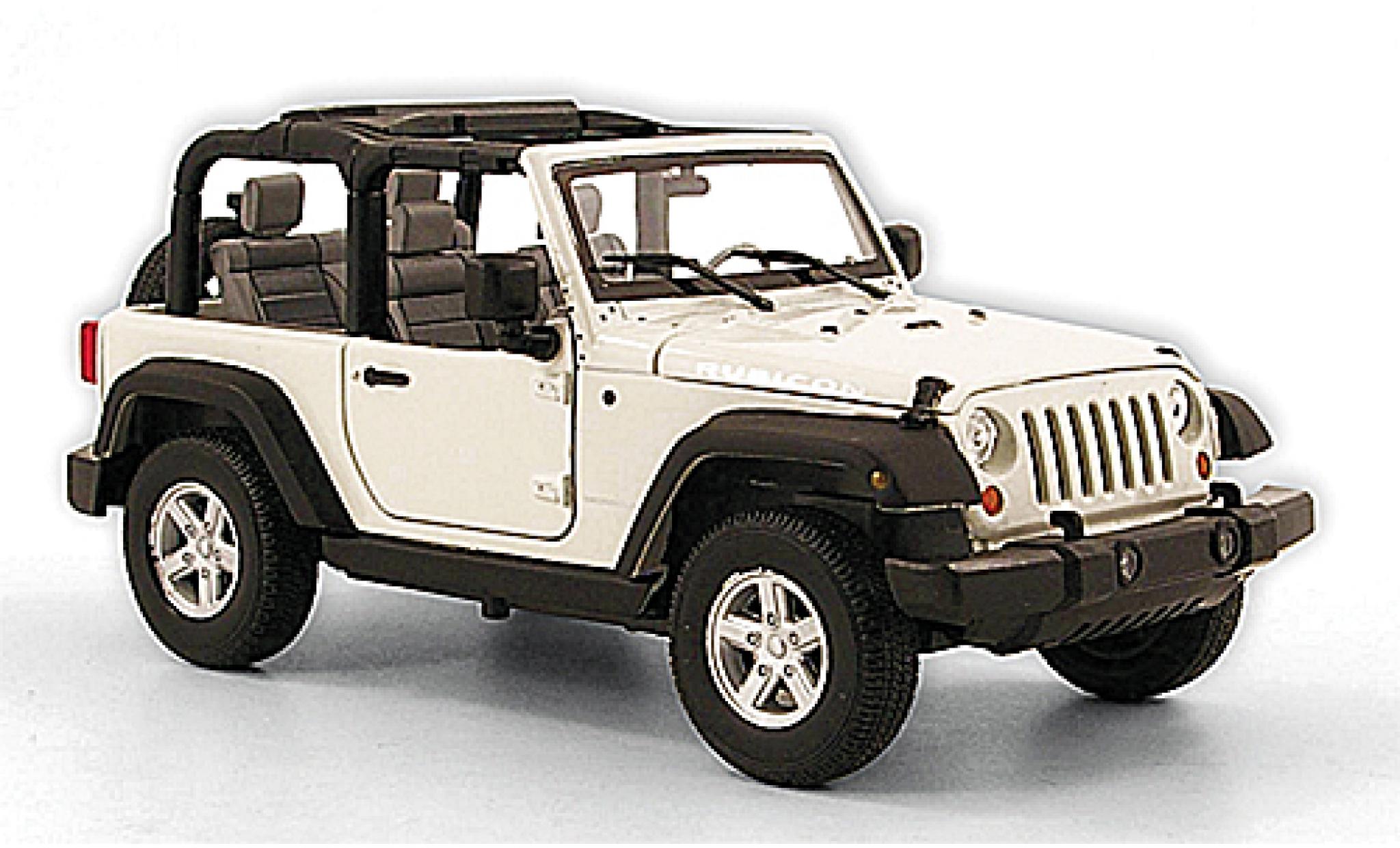 Jeep Wrangler 1/24 Welly Rubicon white 2007 1:24 diecast model cars