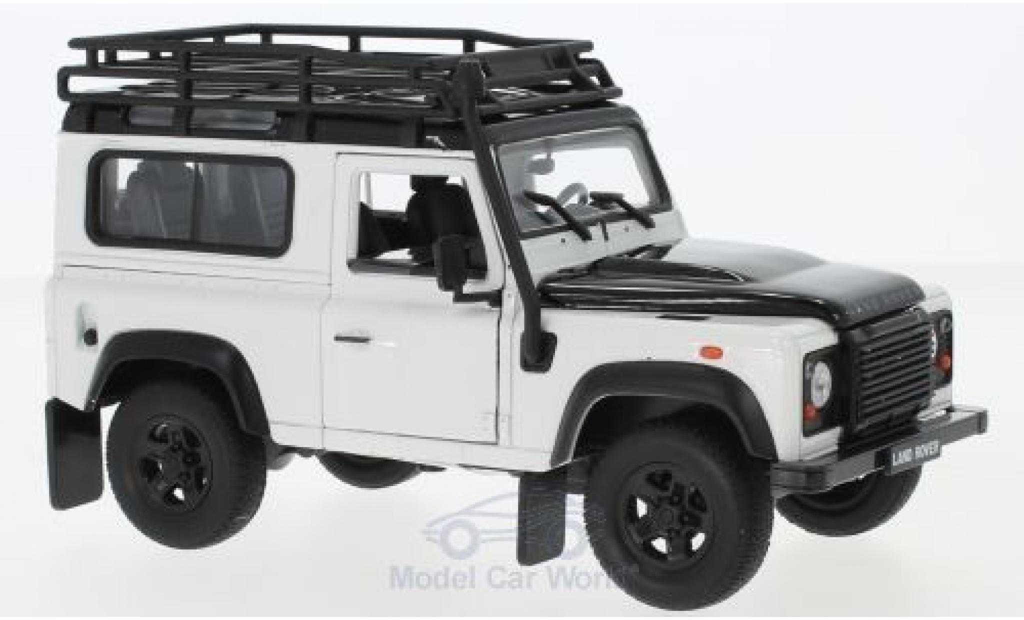 Land Rover Defender 1/24 Welly white/black mit Dachgep&auml;cktr&auml;ger diecast model cars