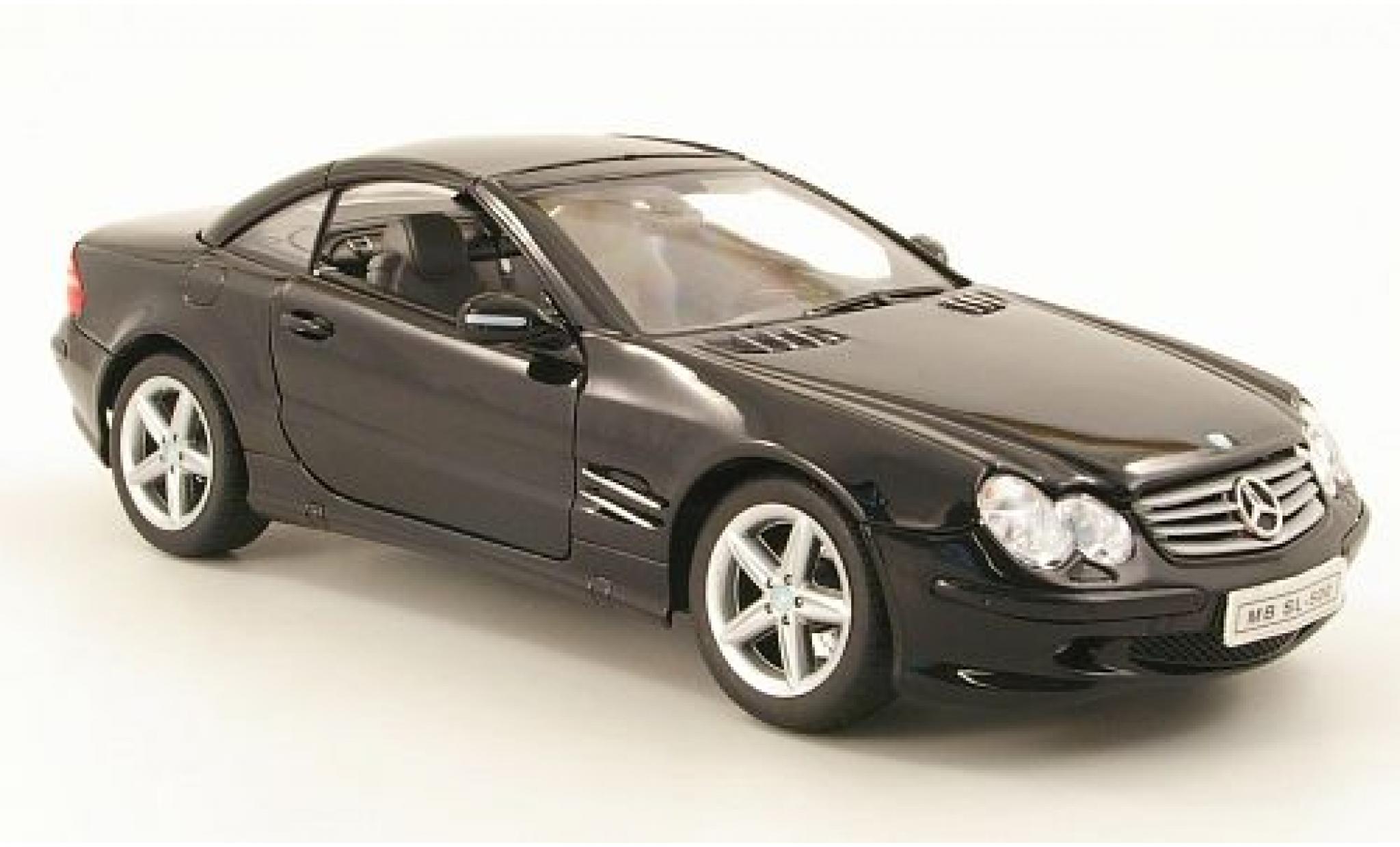 Mercedes Classe SL 1/18 Welly SL 500 (R230) Hardtop geschlossen black 1:18 diecast model cars