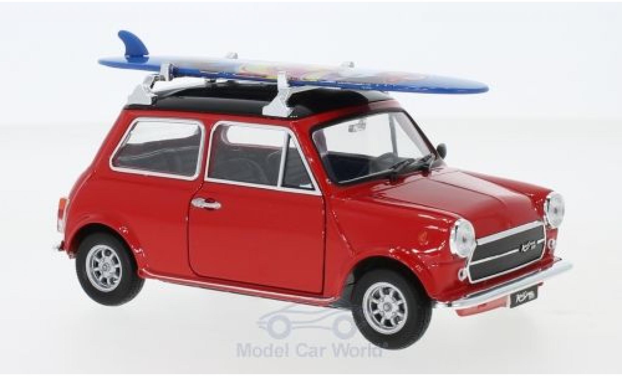 Mini Cooper 1/24 Welly 1300 red/black 1974 mit Surfboard diecast model cars
