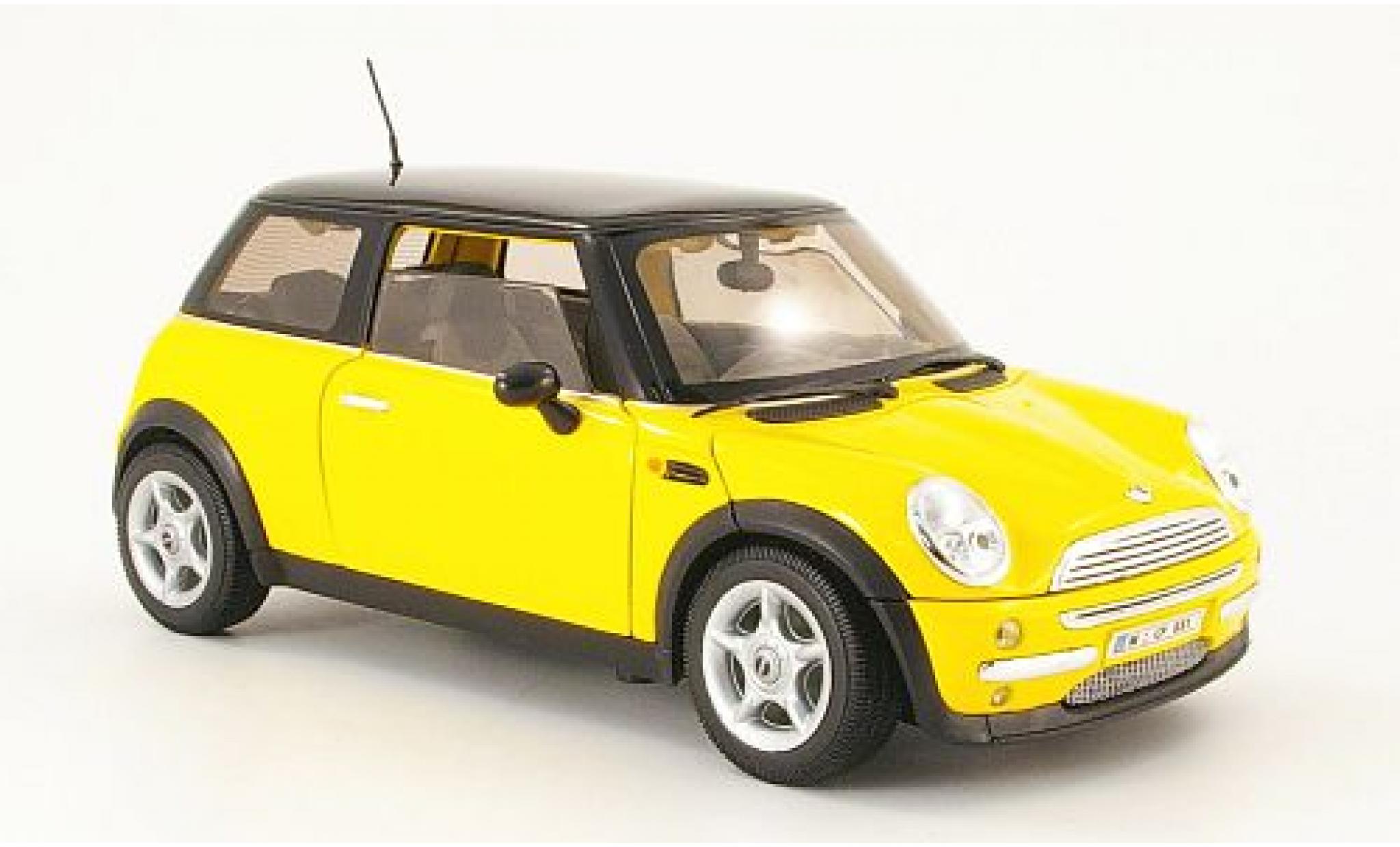 Mini Cooper 1/18 Welly yellow blackes Dach 1:18 diecast model cars