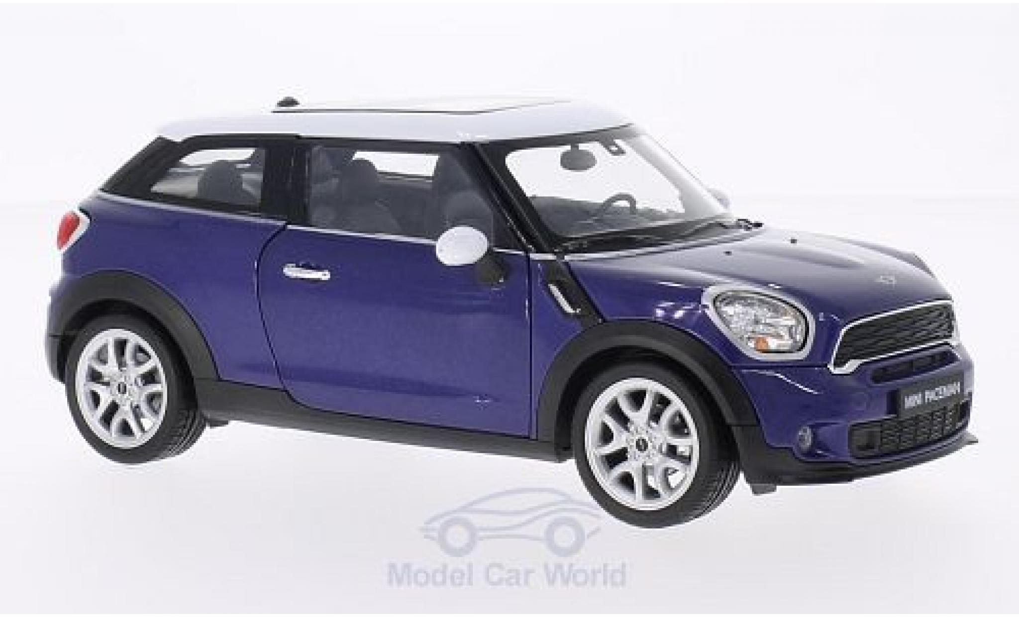 Mini Cooper 1/24 Welly S Paceman metallic blue/white diecast model cars