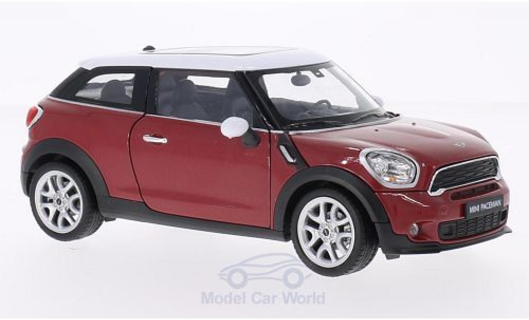 Mini Cooper 1/24 Welly S Paceman metallic red/white diecast model cars