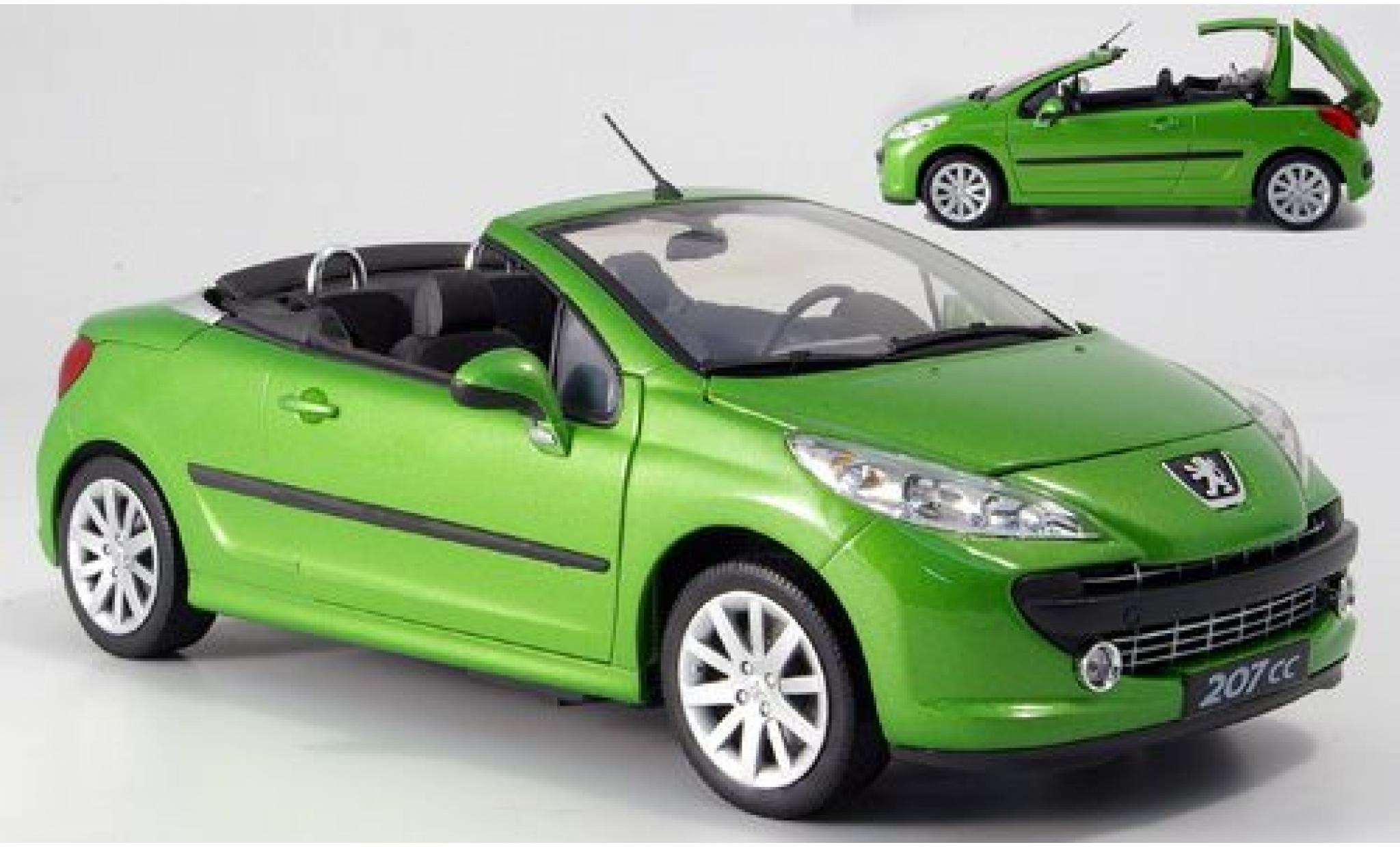 Peugeot 207 1/18 Welly CC met.-green 1:18 diecast model cars
