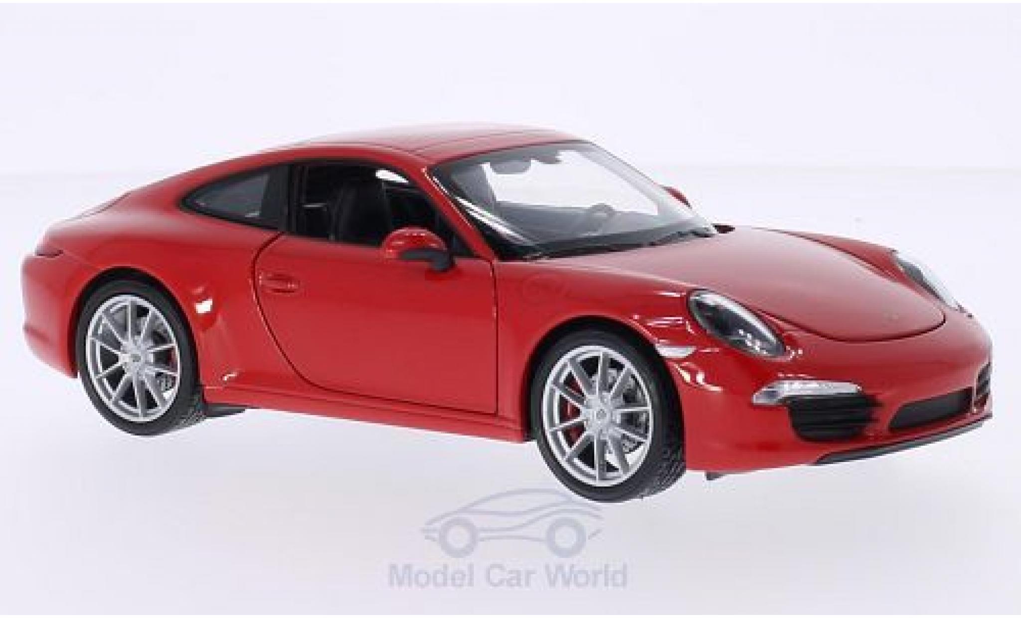 Porsche 991 S 1/24 Welly 911 () Carrera S red diecast model cars