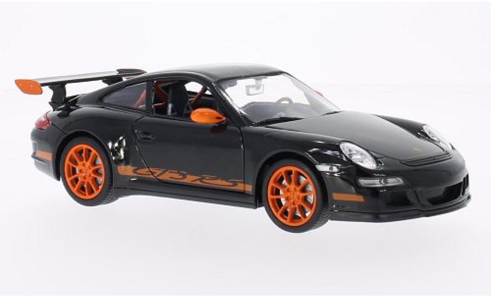 Porsche 997 GT3 RS 1/24 Welly 911 () GT3 RS black/orange diecast model cars