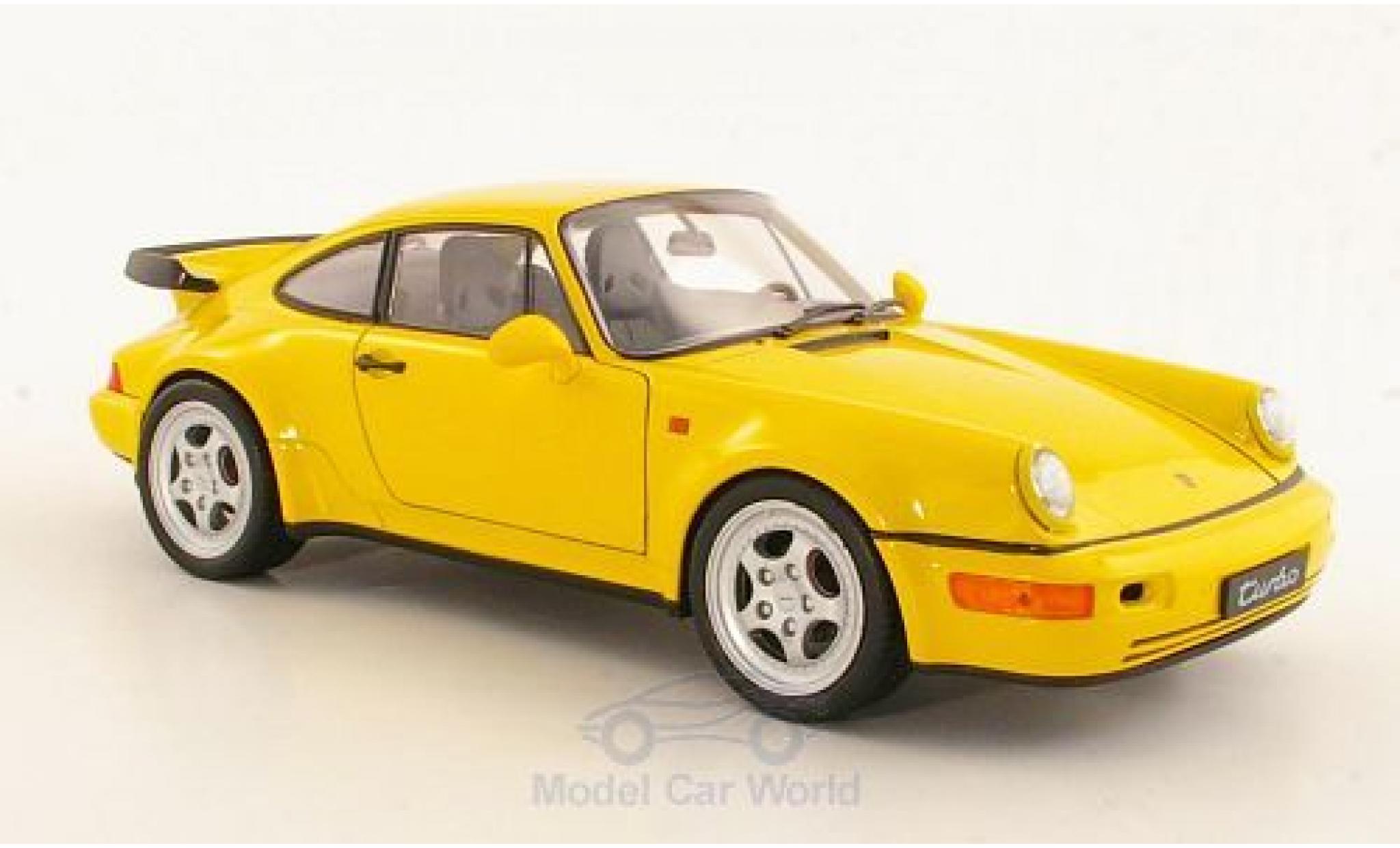 Porsche 964 Turbo 1/18 Welly 911 Turbo () yellow diecast model cars