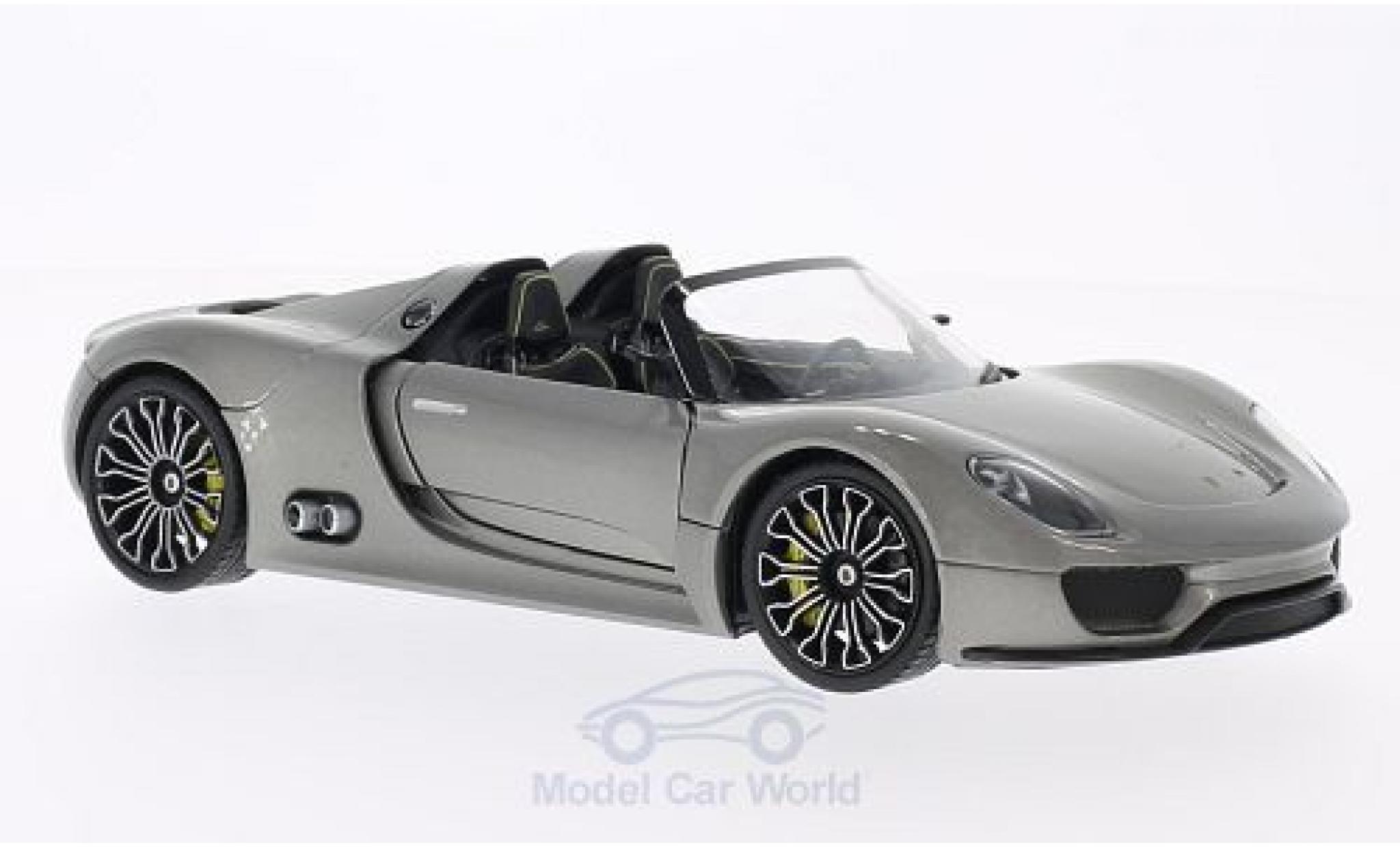 Porsche 918 1/24 Welly Spyder grey diecast model cars