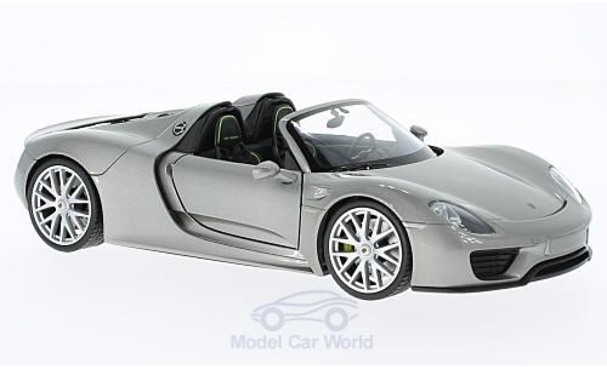 Porsche 918 1/24 Welly Spyder grey offen diecast model cars
