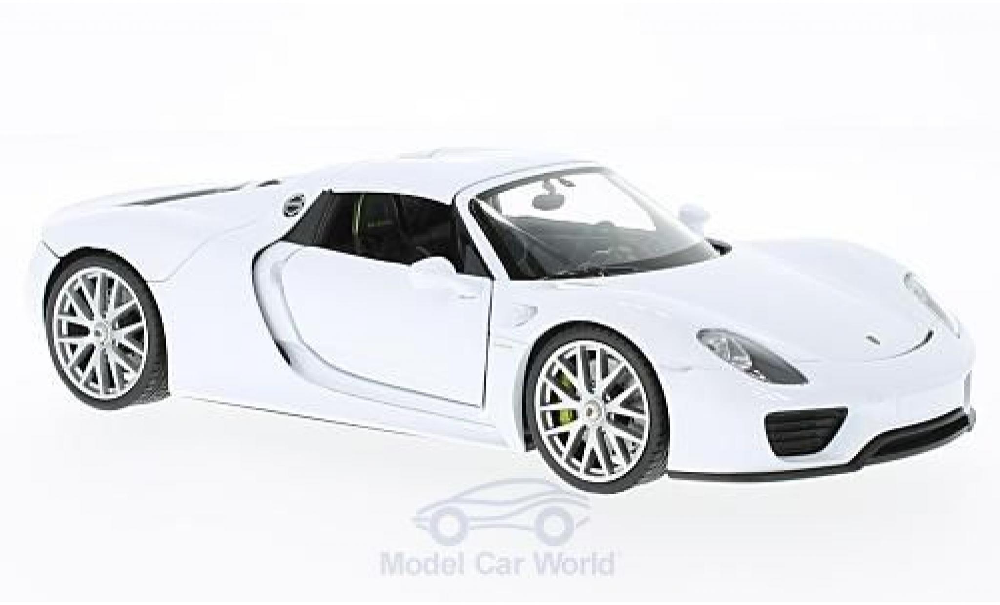 Porsche 918 1/24 Welly Spyder white geschlossen diecast model cars