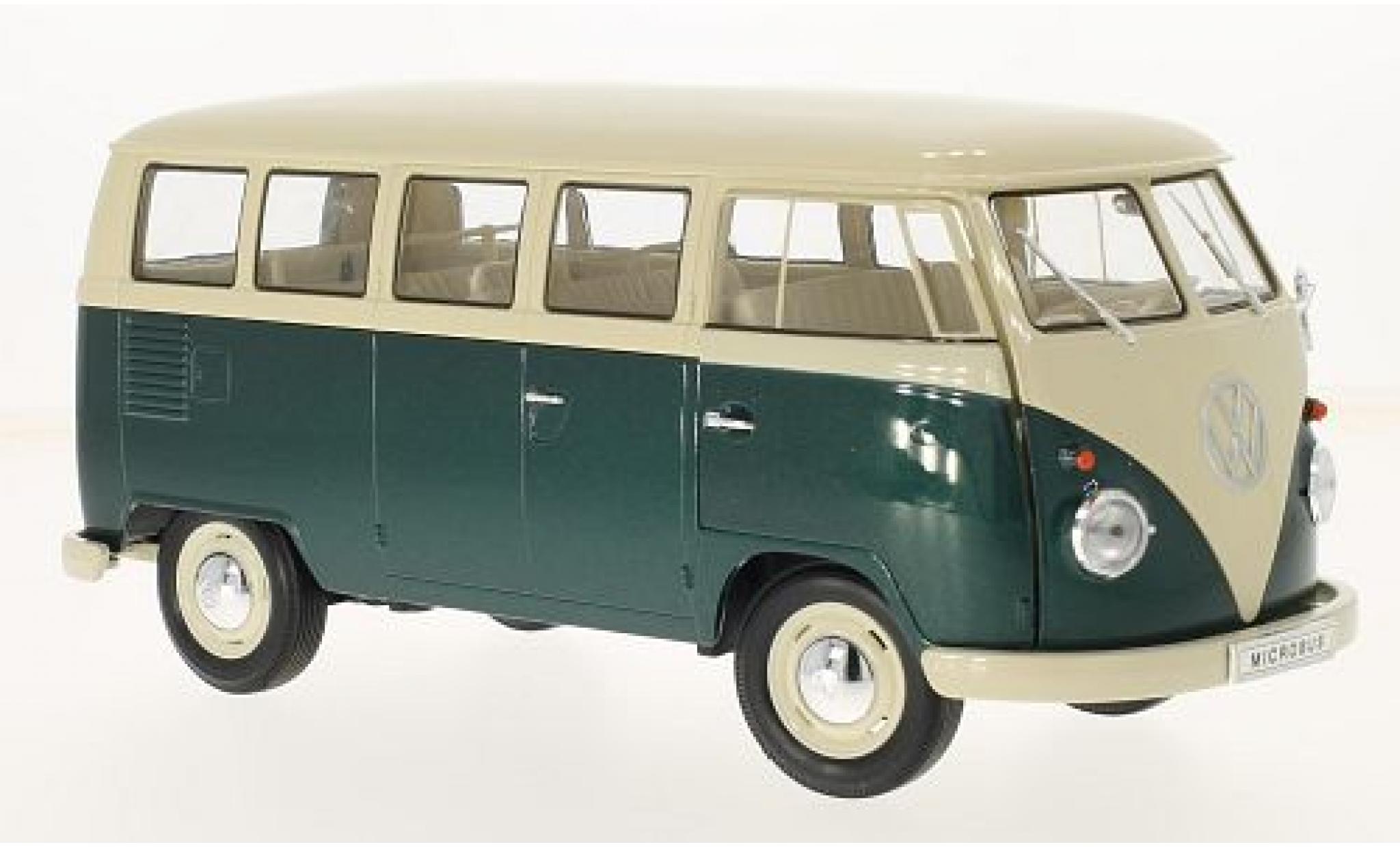 Volkswagen T1 1/18 Welly beige/green 1963 bus diecast model cars