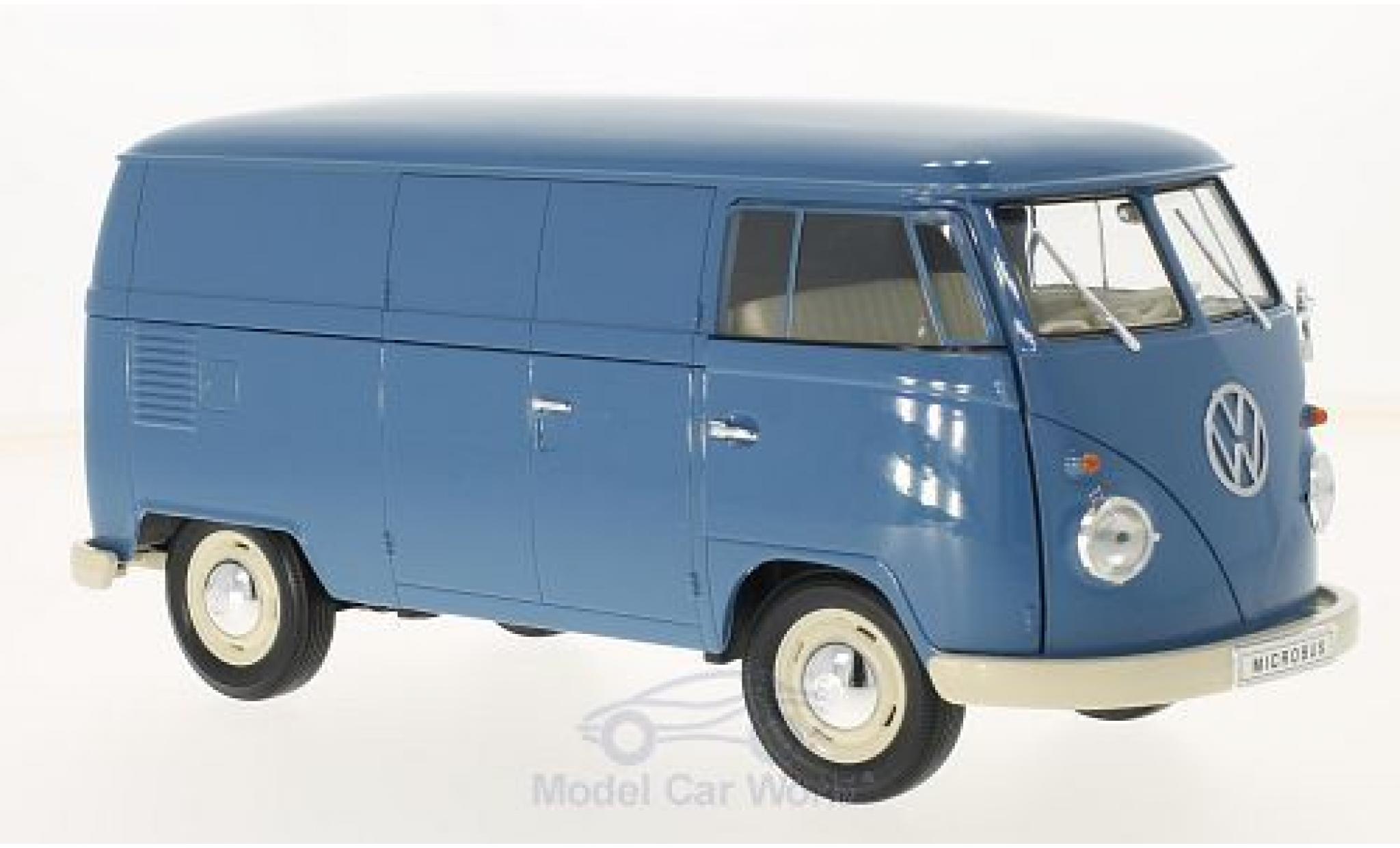 Volkswagen T1 B 1/18 Welly blue 1963 Van diecast model cars