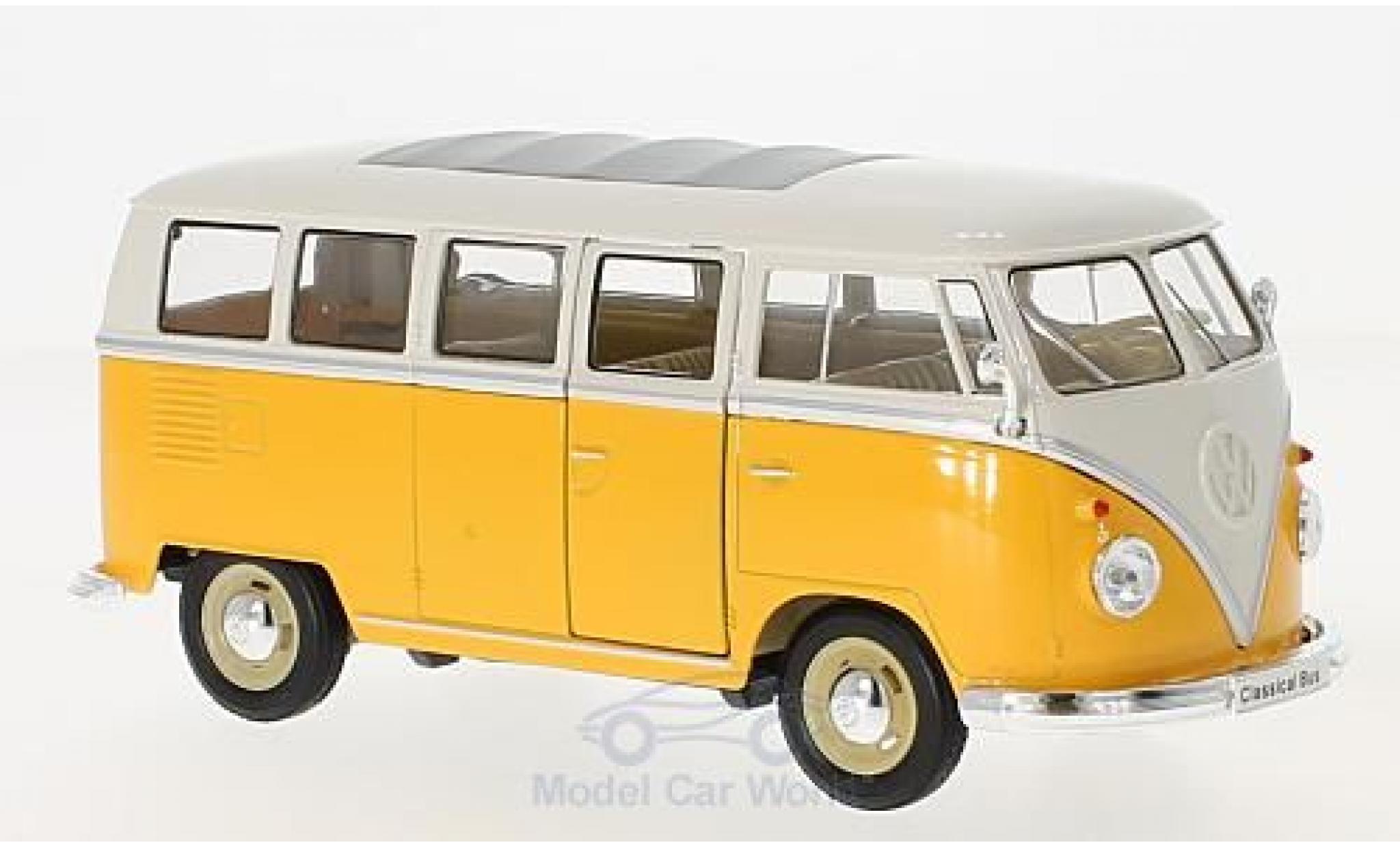 Volkswagen T1 B 1/24 Welly Bus yellow/white 1963 diecast model cars