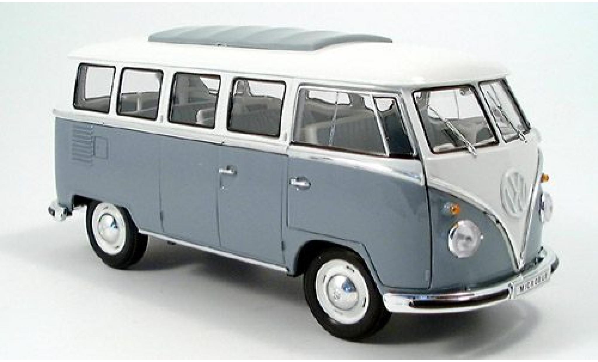Volkswagen T1 1/18 Welly Bus grey/white 1962 1:18 diecast model cars