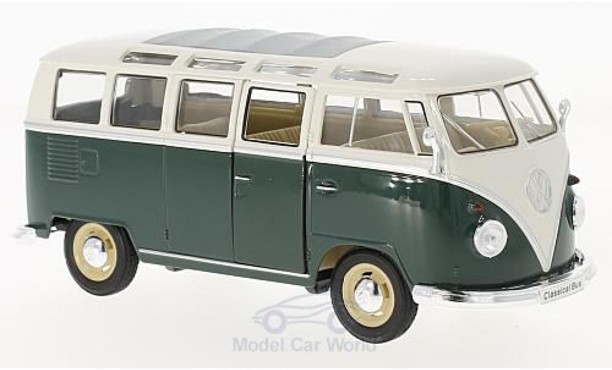 Volkswagen T1 B 1/24 Welly Samba green/white 1963 diecast model cars