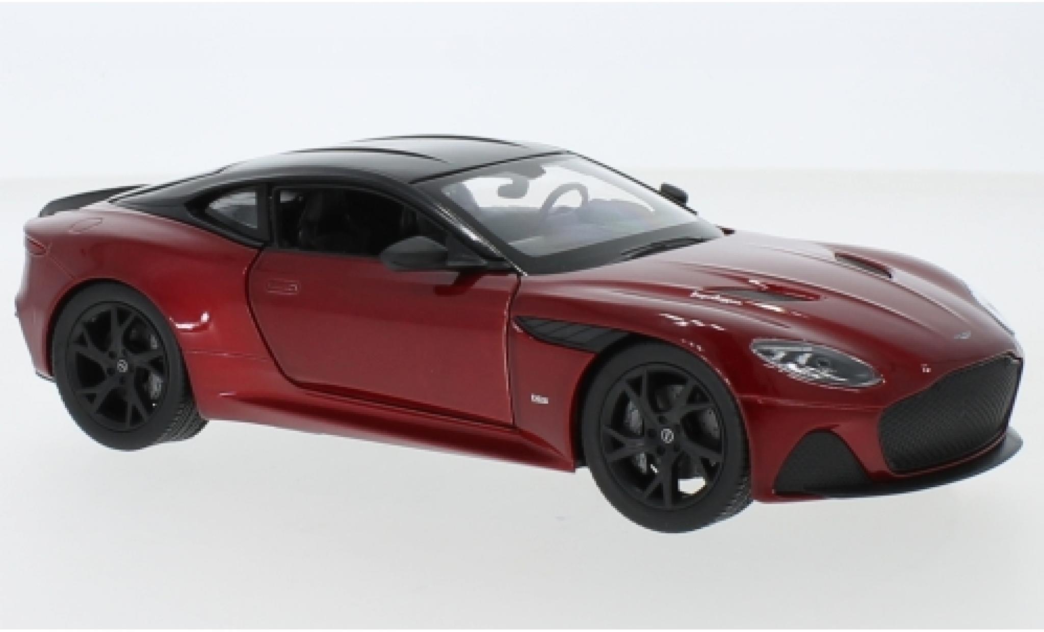 Aston Martin DBS 1/24 Welly Superleggera metallise red fonc&eacute;/black 2018 diecast model cars