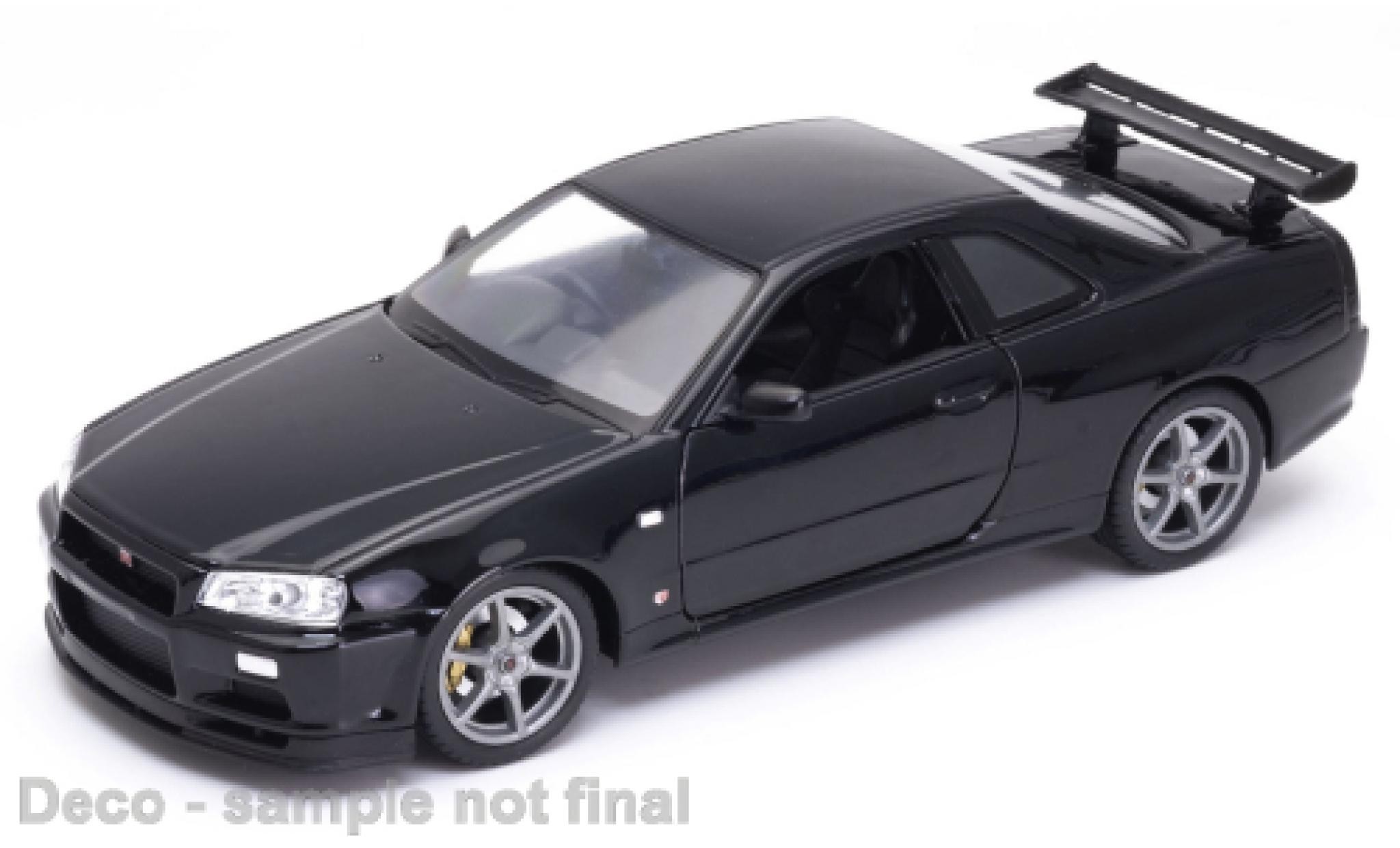 Nissan Skyline 1/24 Welly GT-R R34 black diecast model cars