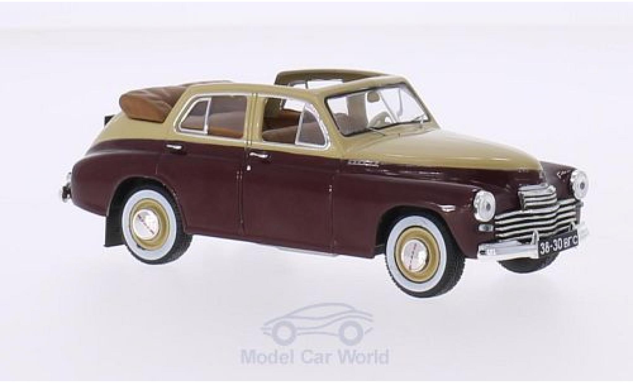 Gaz M20 1/43 WhiteBox GAZ Pobieda Convertible beige/red 1950 diecast model cars