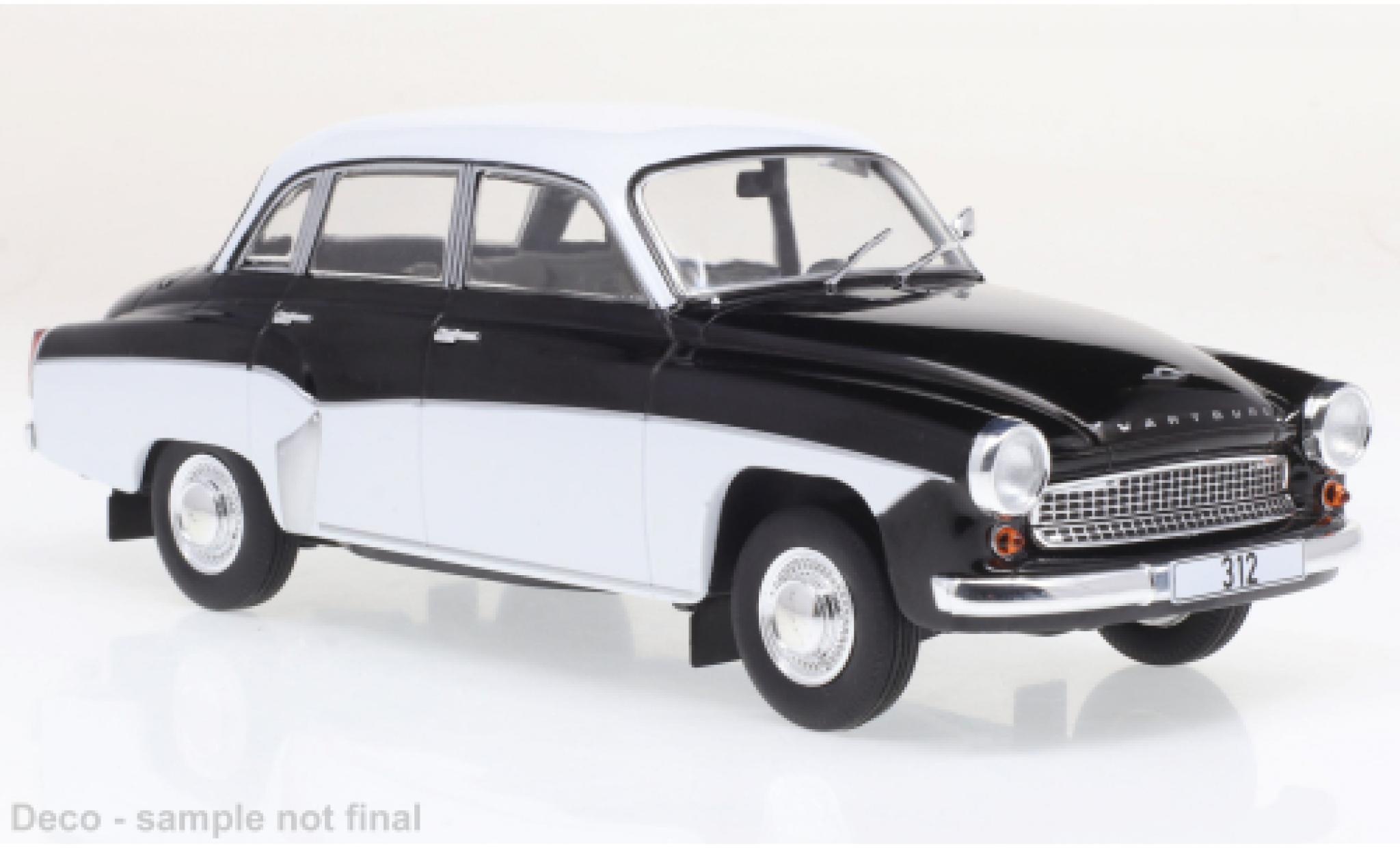 Wartburg 312 1/24 WhiteBox black/white 1974 diecast model cars