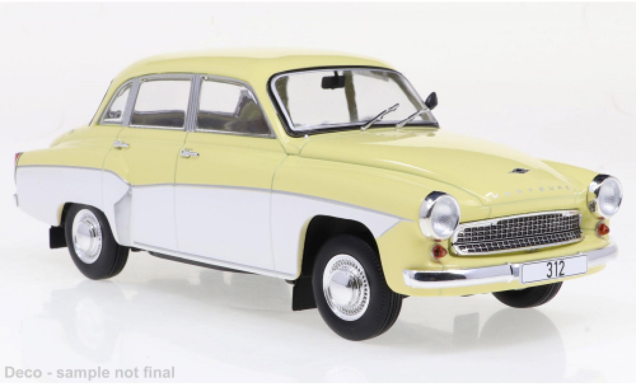Wartburg 312 1/24 WhiteBox yellow clair/white 1965 diecast model cars