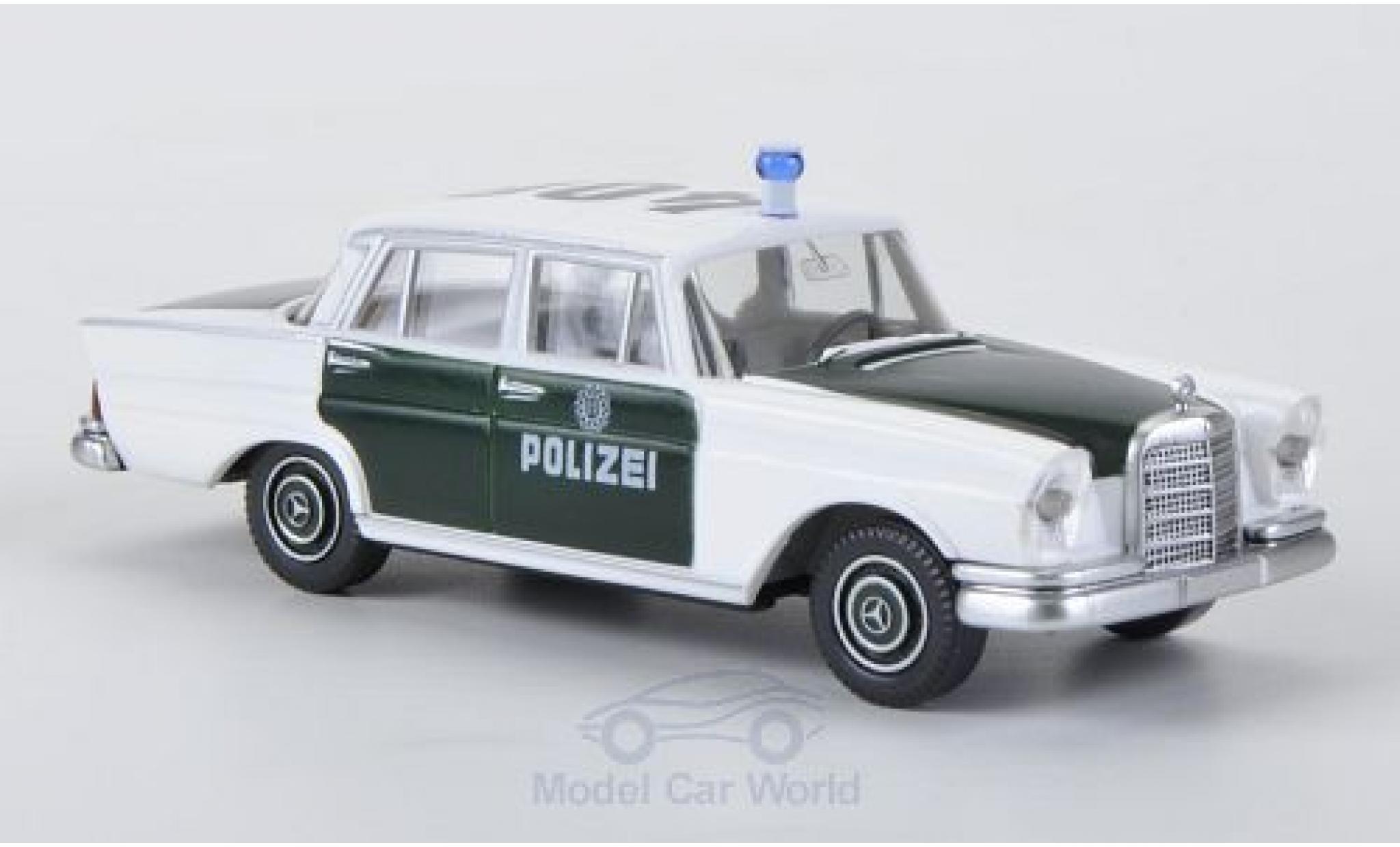Mercedes 220 1/87 Wiking S white/green Police diecast model cars