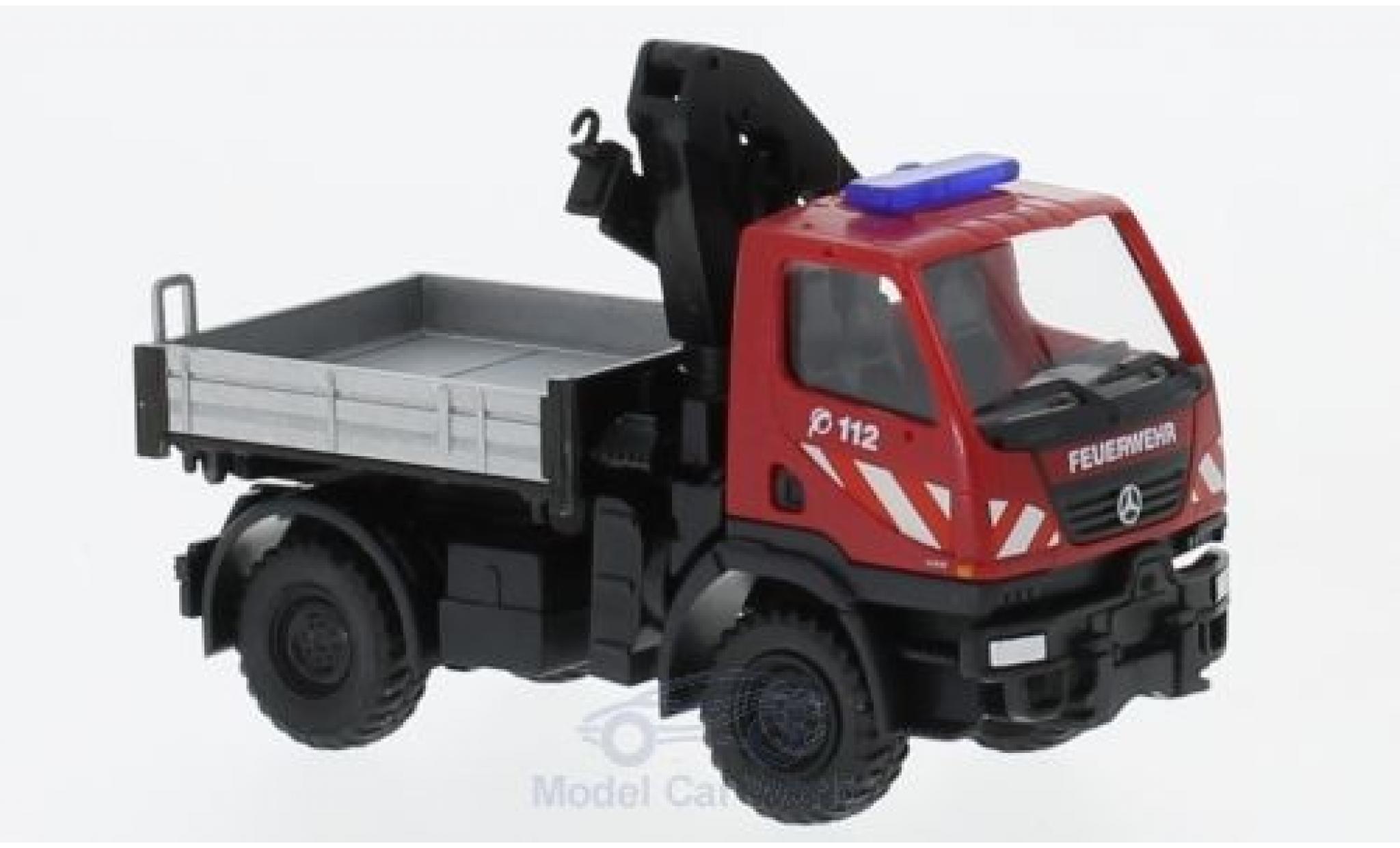 Mercedes Unimog 1/87 Wiking U20 Fire brigade mit Ladekran diecast model cars