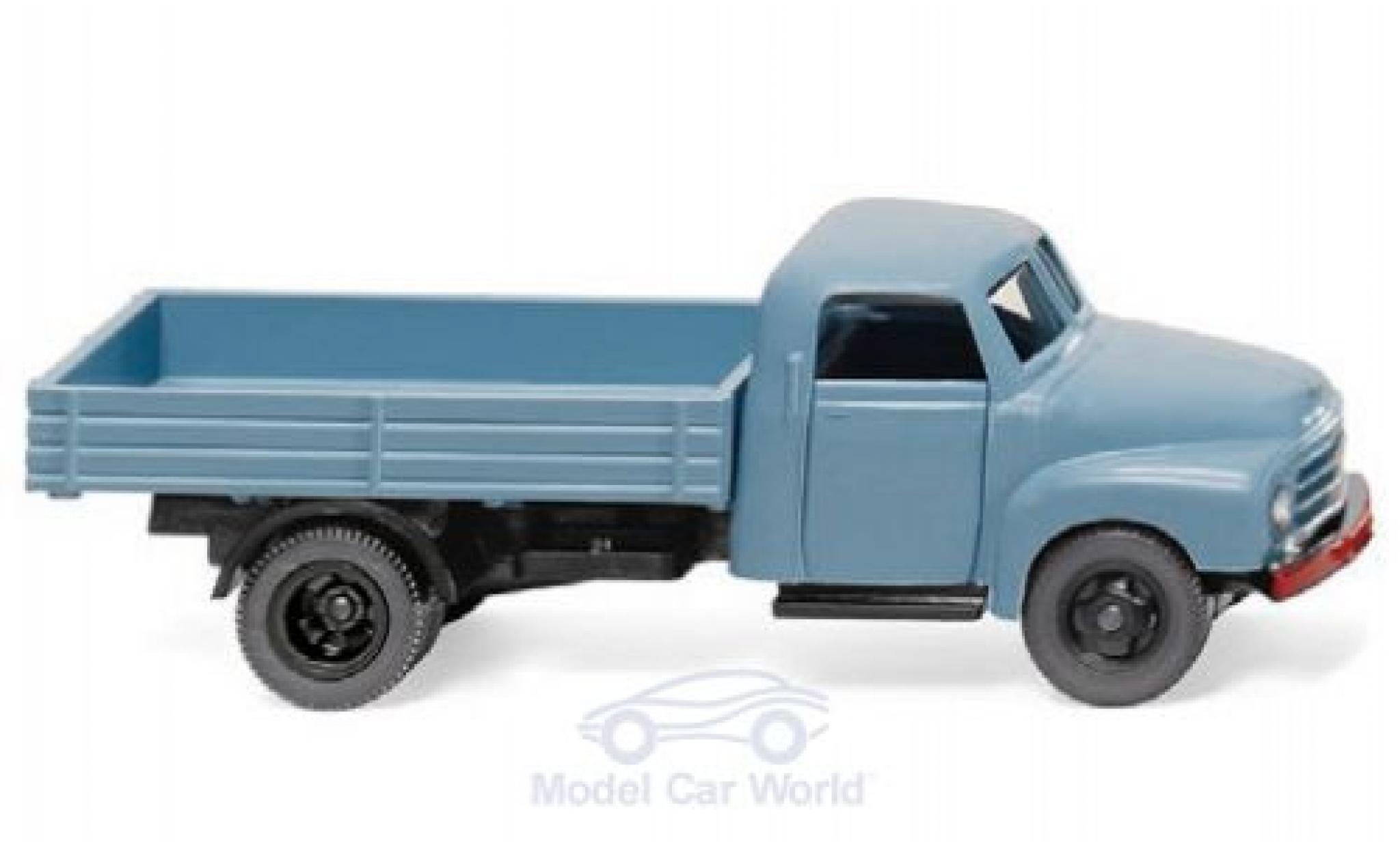 Opel Blitz 1/87 Wiking blue Pritschen-LKW diecast model cars