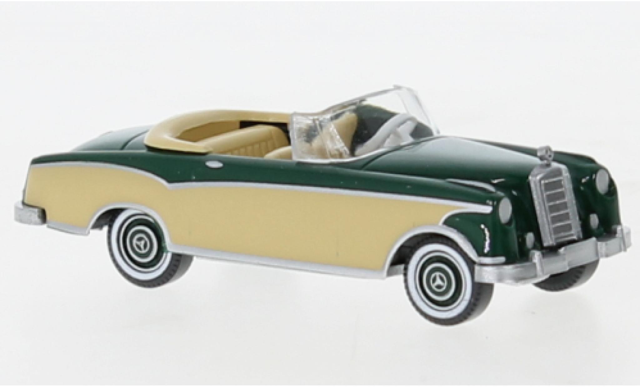 Mercedes 220 1/87 Wiking S cabriolet green fonc&eacute;/beige 1958 diecast model cars
