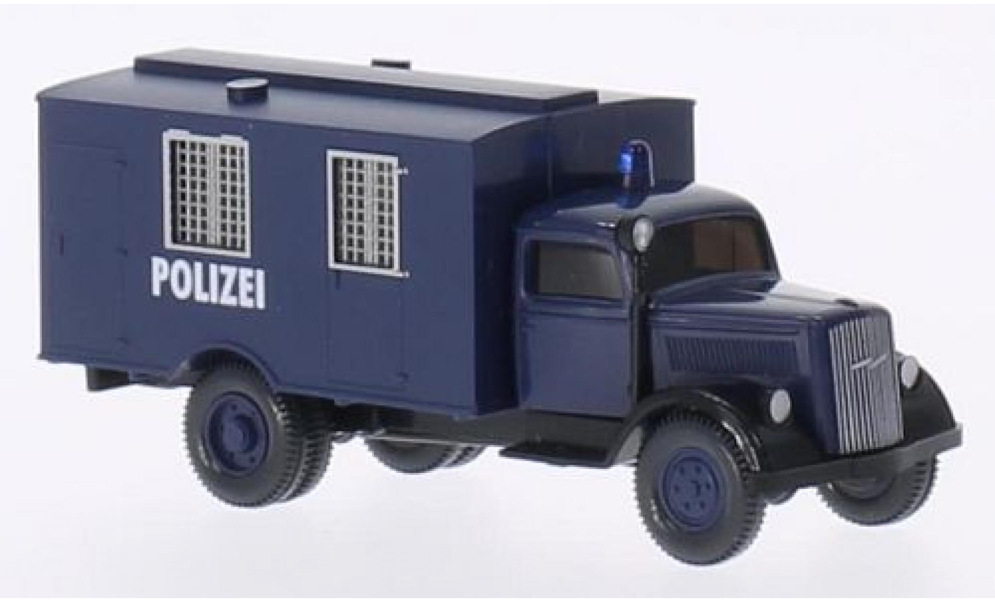 Opel Blitz 1/87 Wiking wagon conteneur blue police diecast model cars