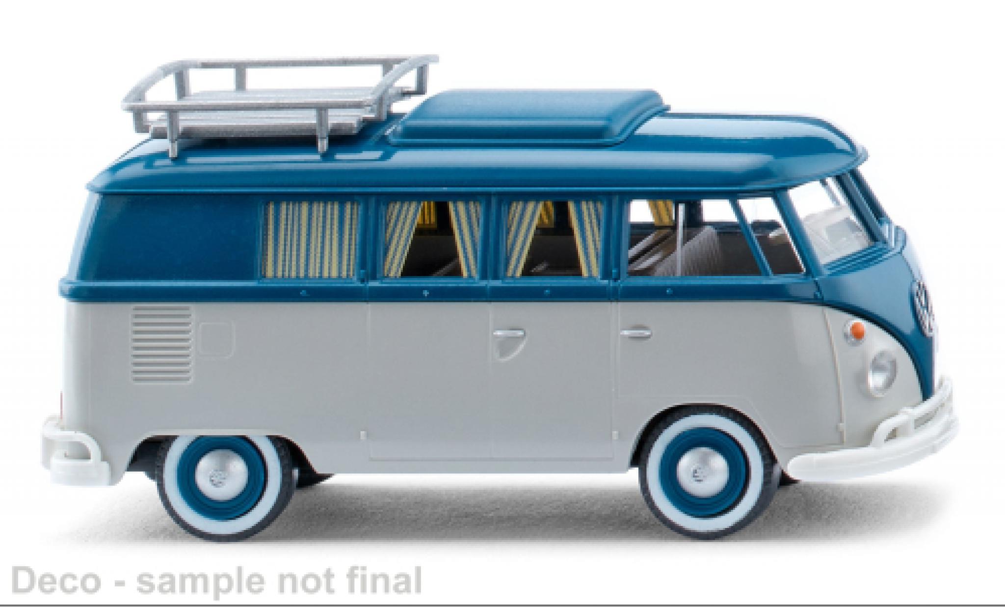 Volkswagen T1 1/87 Wiking bus caravane grey clair/blue 1963 diecast model cars