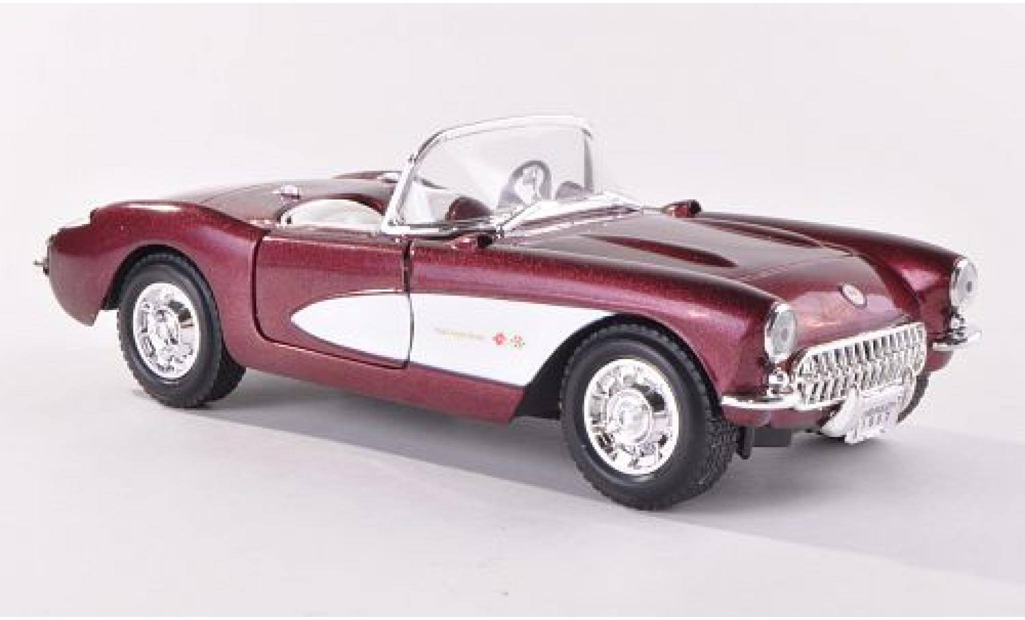 Chevrolet Corvette 1/24 Yat Ming C1 metallic red/white 1957 diecast model cars