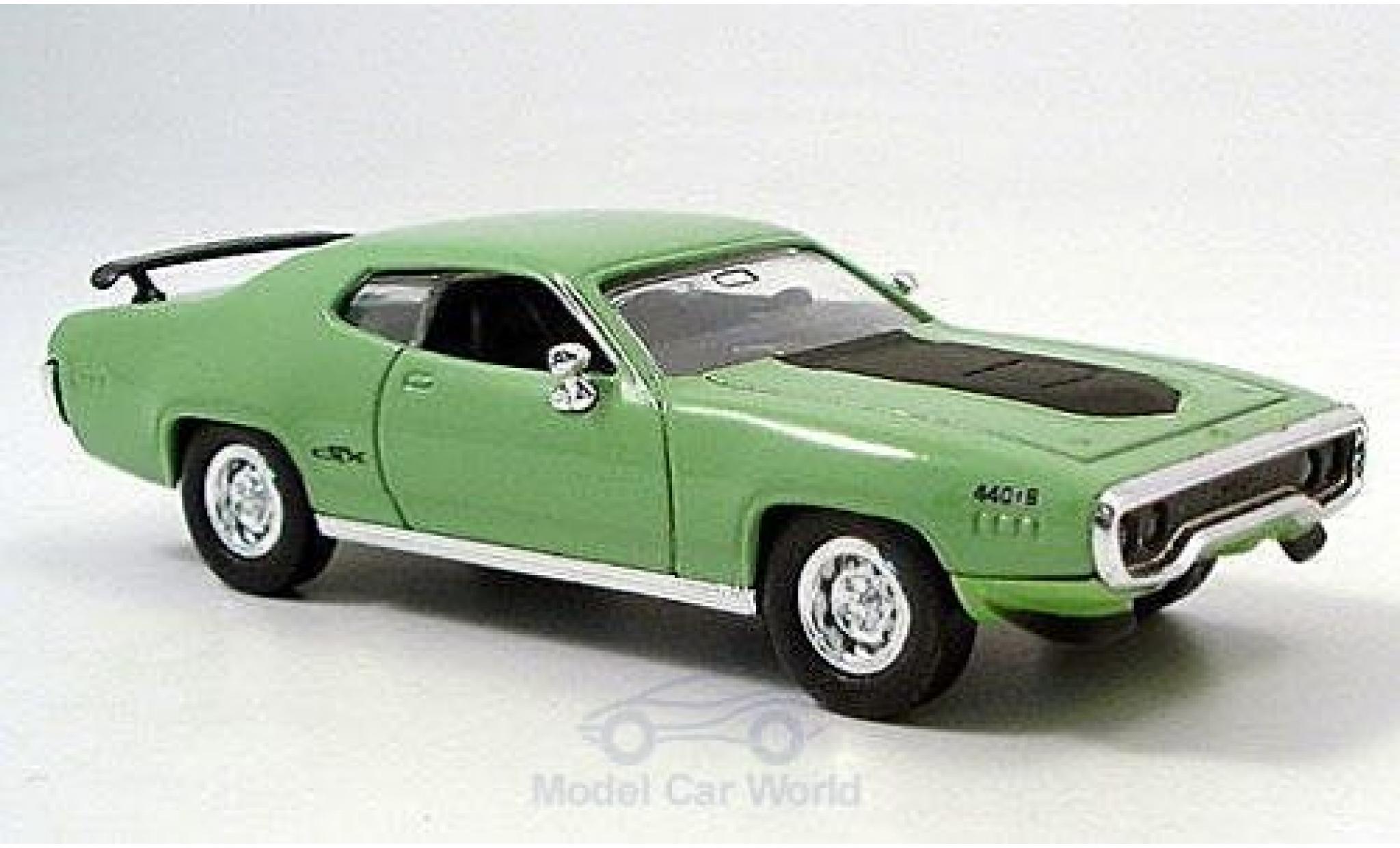 Plymouth GTX 1/43 Yat Ming green/black 1971 diecast model cars
