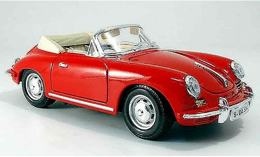Porsche 356 1961 1/18 Burago B cabriolet red diecast model cars