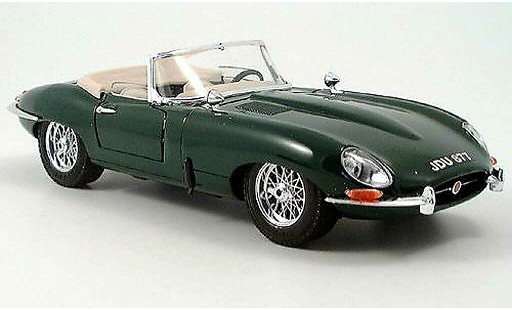 Jaguar E-Type 1961 1/18 Burago cabriolet green diecast model cars