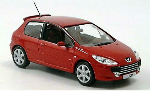 Peugeot 307 Base 1/43 Norev red 3-portes Facelift diecast model cars