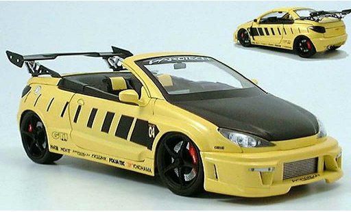 Peugeot 206 CC 1/18 Norev Parotech yellow diecast model cars