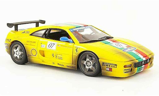 Ferrari F355 Berlinetta 1/18 Hot Wheels Saloon challenge yellow diecast model cars