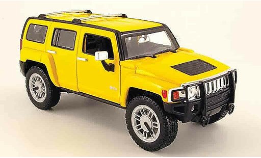 Hummer H3 Base 1/18 Hot Wheels suv yellow diecast model cars