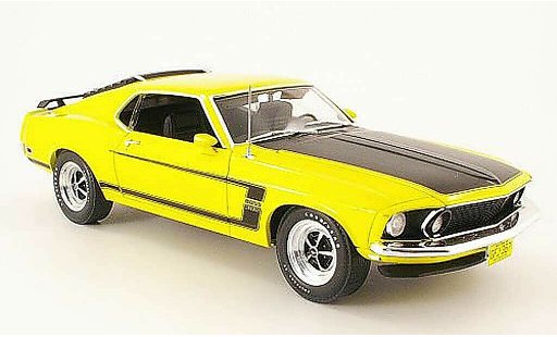 Ford Mustang Boss 302 1/18 Highway 61 yellow/mattblack diecast model cars