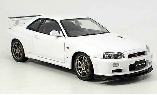 Nissan Skyline R34 1/18 Autoart gt-r v-spec. ii white diecast model cars