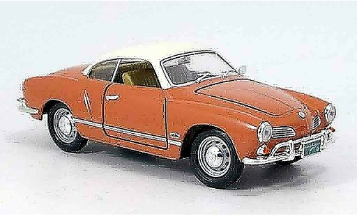 Volkswagen Karmann Ghia Base 1/18 Yat Ming ghia brown et blanc 1966 diecast model cars