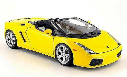 Lamborghini Gallardo Spyder 1/18 Burago yellow diecast model cars