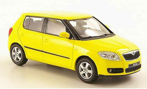 Skoda Fabia II 1/43 Abrex yellow 2007 diecast model cars
